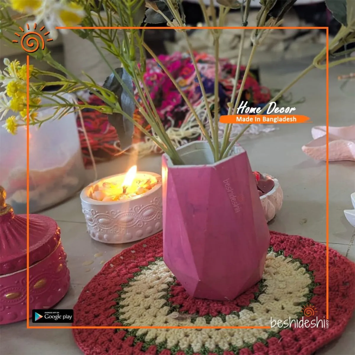 Gypsum Flower Vase/Top